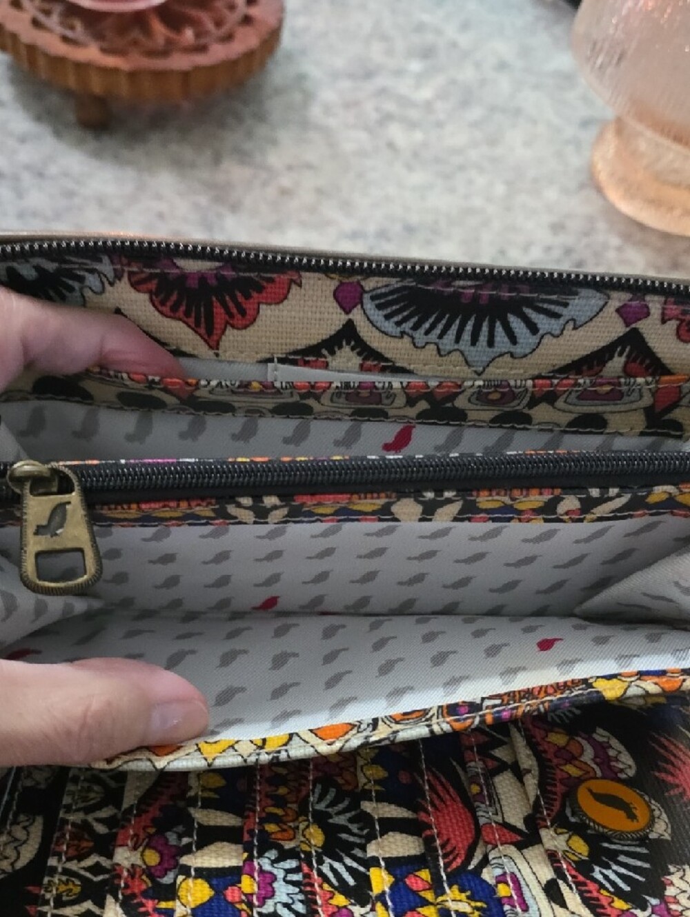 Sakroots Multicolor Floral-Print Zip Wallet with Pink, Purple & Yellow Accents - Picture 4 of 4